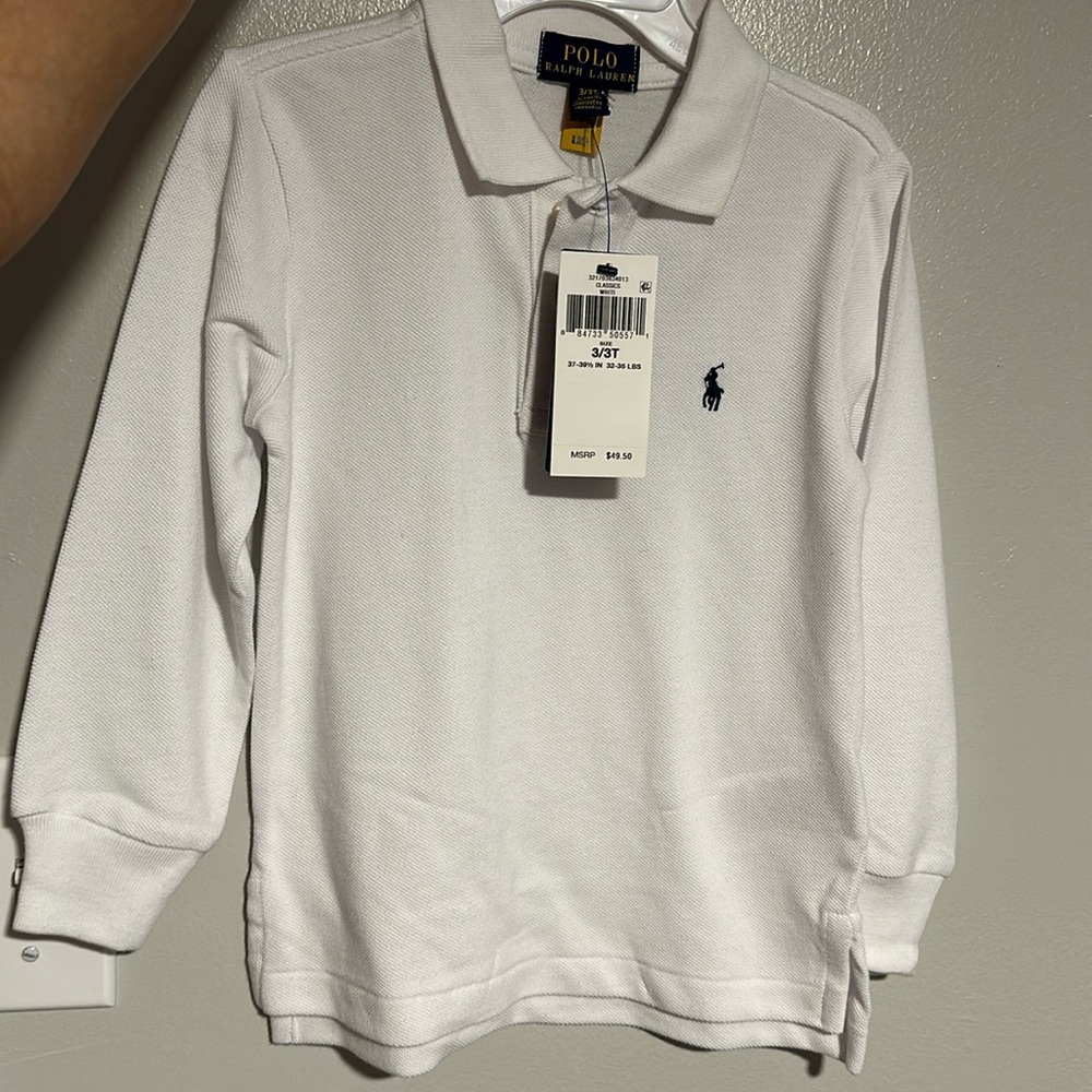 NWT! Boys Polo long sleeve button up shirt